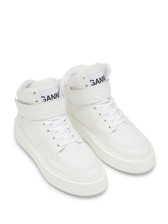 Ganni Shoes - GANNI Women’s Sporty Mix High-Top Sneakers Sz 40 White/Egret Vegan Streetwear
